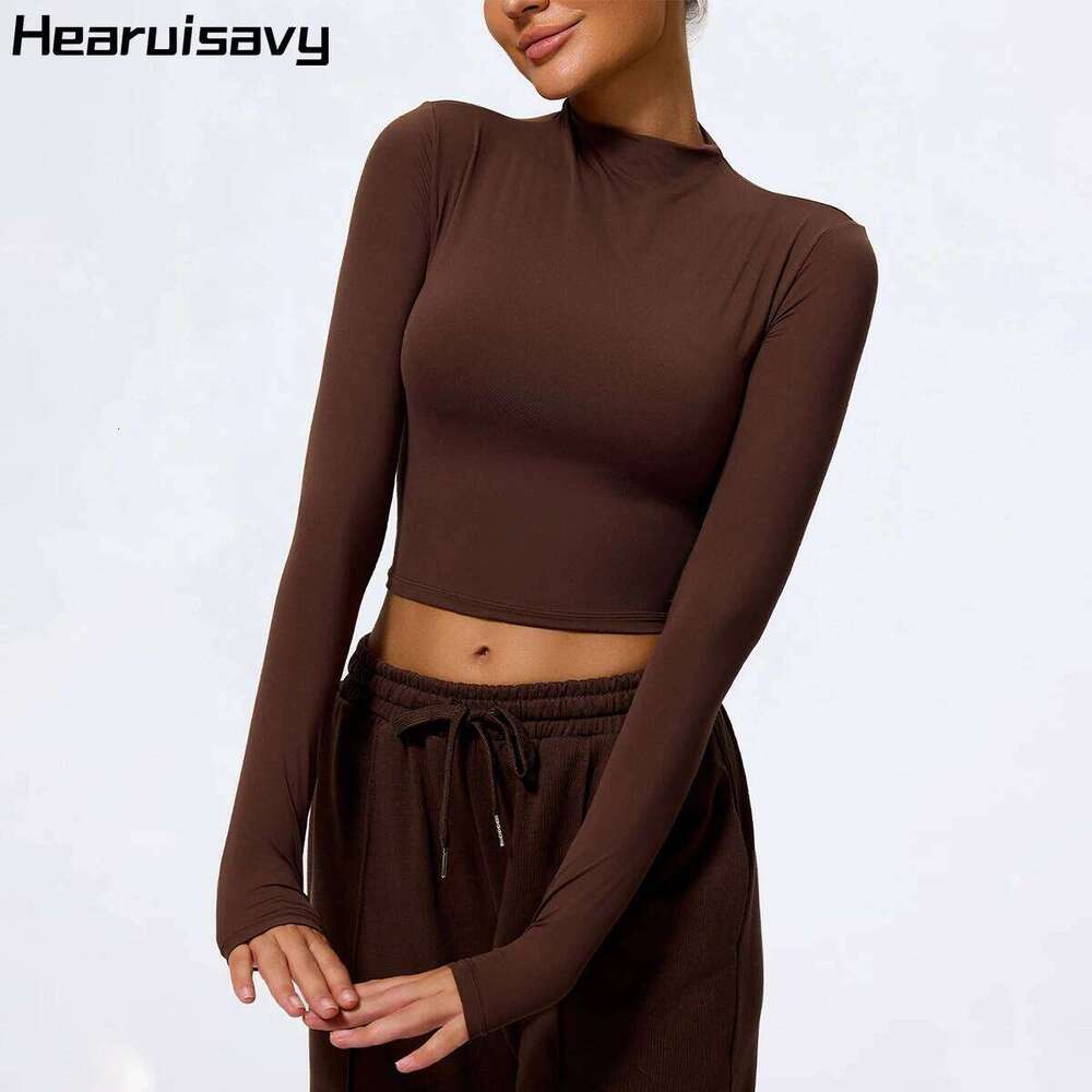 Hearuisavy Fitness Long Sleeved Sports Shirt Women Casual Lightweight Sportwear Gym Tops Breathable Quick Drying Yoga Clothing 26Y0224