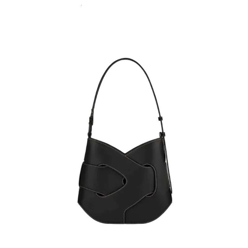 Model Women's Autumn-Winter Limited Edition Twisted Design Smooth Leather Shoulder Crossbody Bag, And Messenger Bag