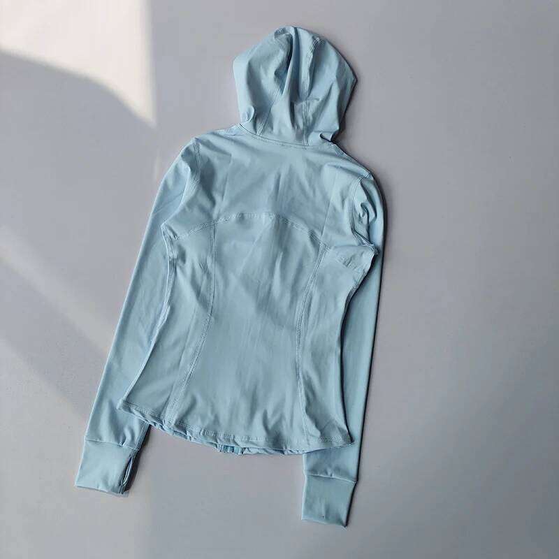 Women's Hooded Zip-Up Yoga - Windproof Long Sleeve Workout Top, Slim Fit Running Coat for Fall/Winter 26Y0224