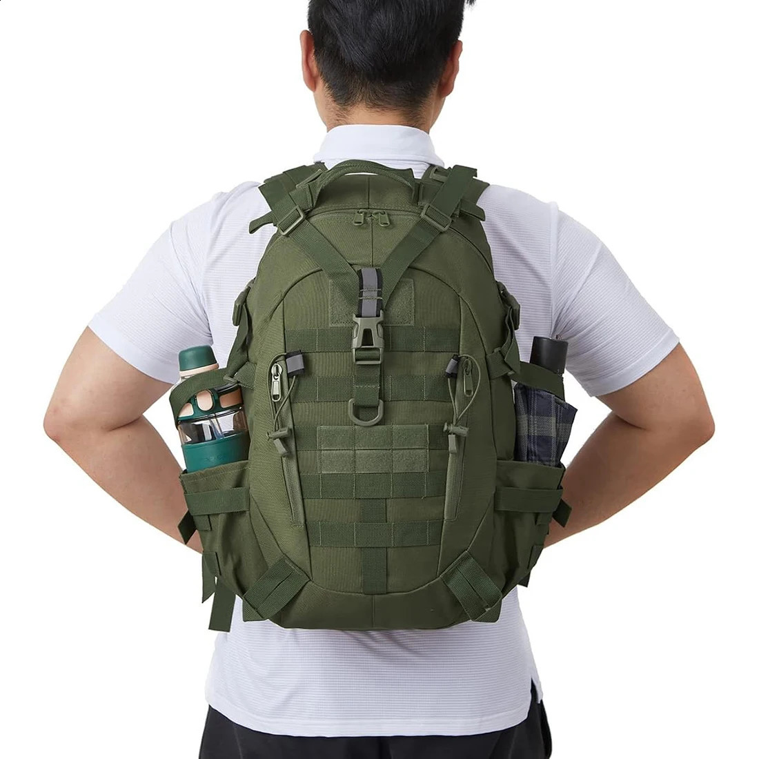 40L Tactical Backpack for Men Camping Hiking Backpacks Reflective Outdoor Travel Bags Survival Molle Climbing Rucksack Bag260128
