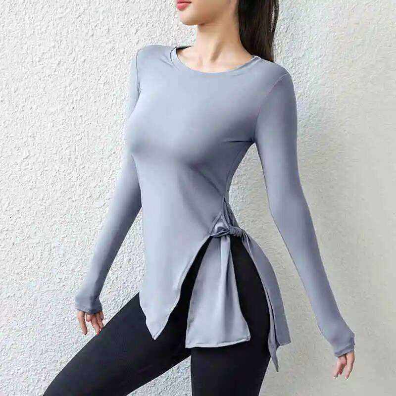Women Slim Sweet Spicy Wind Wearing Fitness Clothes Running Yoga Long Sleeve Quick Dry Sports T-shirt 26Y0224