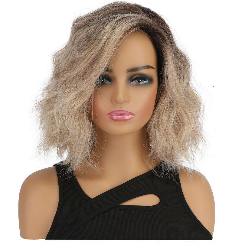 New Full-Head For Women, Gradient Color Short Curly Hair, European And American Cross-Border Full Wig Hair Wings SHXI
