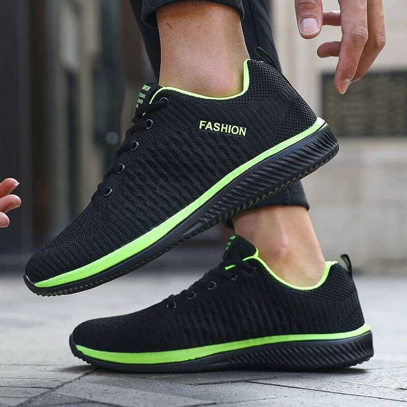 Men's Mesh Running Sneakers Athletic Gym Lightweight Men Causal Shoes 2025 Fashion Breathable Knit Walking Footwear Size 39-46