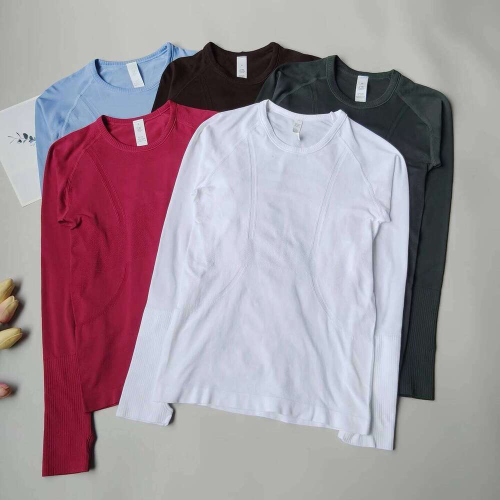 Women's Shirt V-neck Yoga Crop Long Sleeve Elastic Quick Dry Pilates Fitness Sports Top Winter Gym Clothes 26Y0224