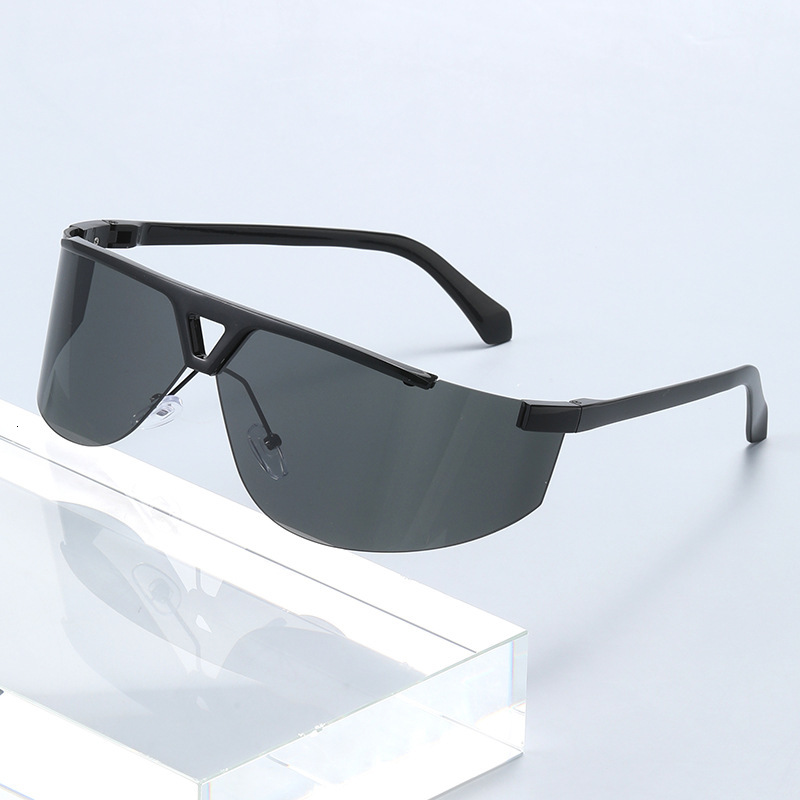 irregular Sunglasses New Frameless Uv400 Sunglasses Glasses Fashion Retro Gray Metal Frame Anti-Ultraviolet