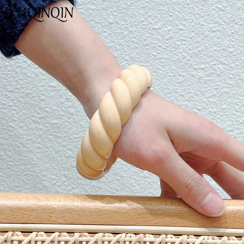 Trendy Fashion Resin Cuff Screw Bracelets Bangles for Women Vintage Charm Geometric Blue Bracelet Girls Jewelry Female 260120