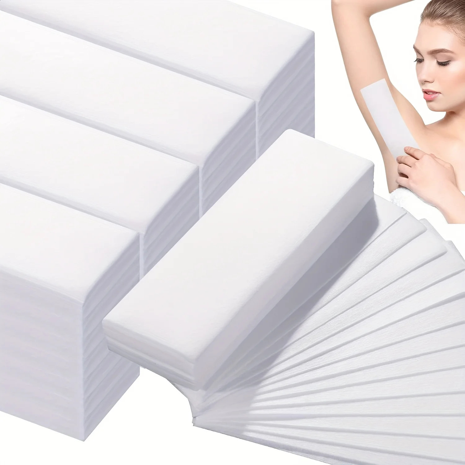Hypoallergenic Non-Woven Waxing Strips - Gentle Eyebrow Face Leg Body and Bikini Hair r Sheets 260126