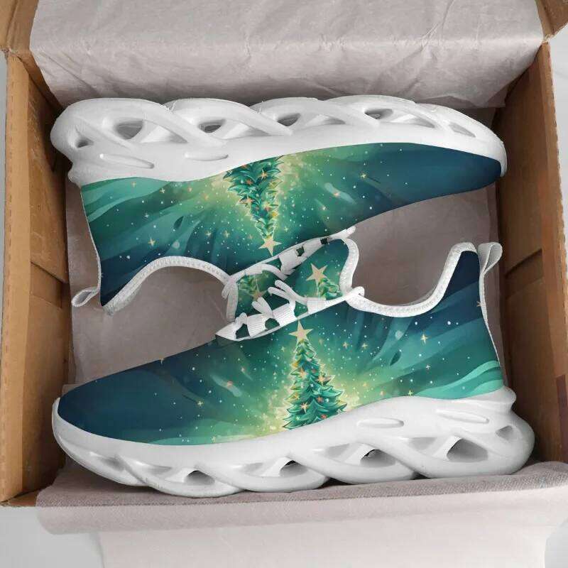 Men's Casual Flats Women's Lace Up Men Christmas Shoes Mesh Breathable Tennis Sports Shoe Athletic Male Sneakers