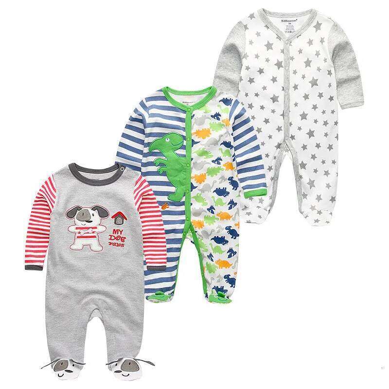 0-12Months Baby Rompers Newborn Girls&Boys 100%Cotton Clothes of Long Sheeve 1/2/3Piece Infant Clothing Pajamas Overalls Cheap 26Y0224