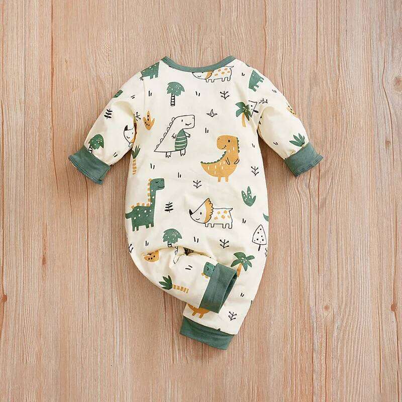 Newborn Baby Boys Infant Outfit Toddler Jumpsuit Costume Romper Onesie Long Sleeve Print Clothes Spring and Autumn Girls 26Y0224