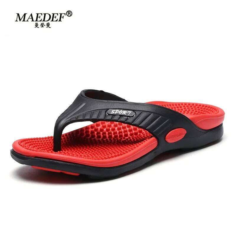 MAEDEF Mens Flip Flops Comfortable Lightweight Sandals Beach Outdoor Casual Slides Breathable Durable Slippers