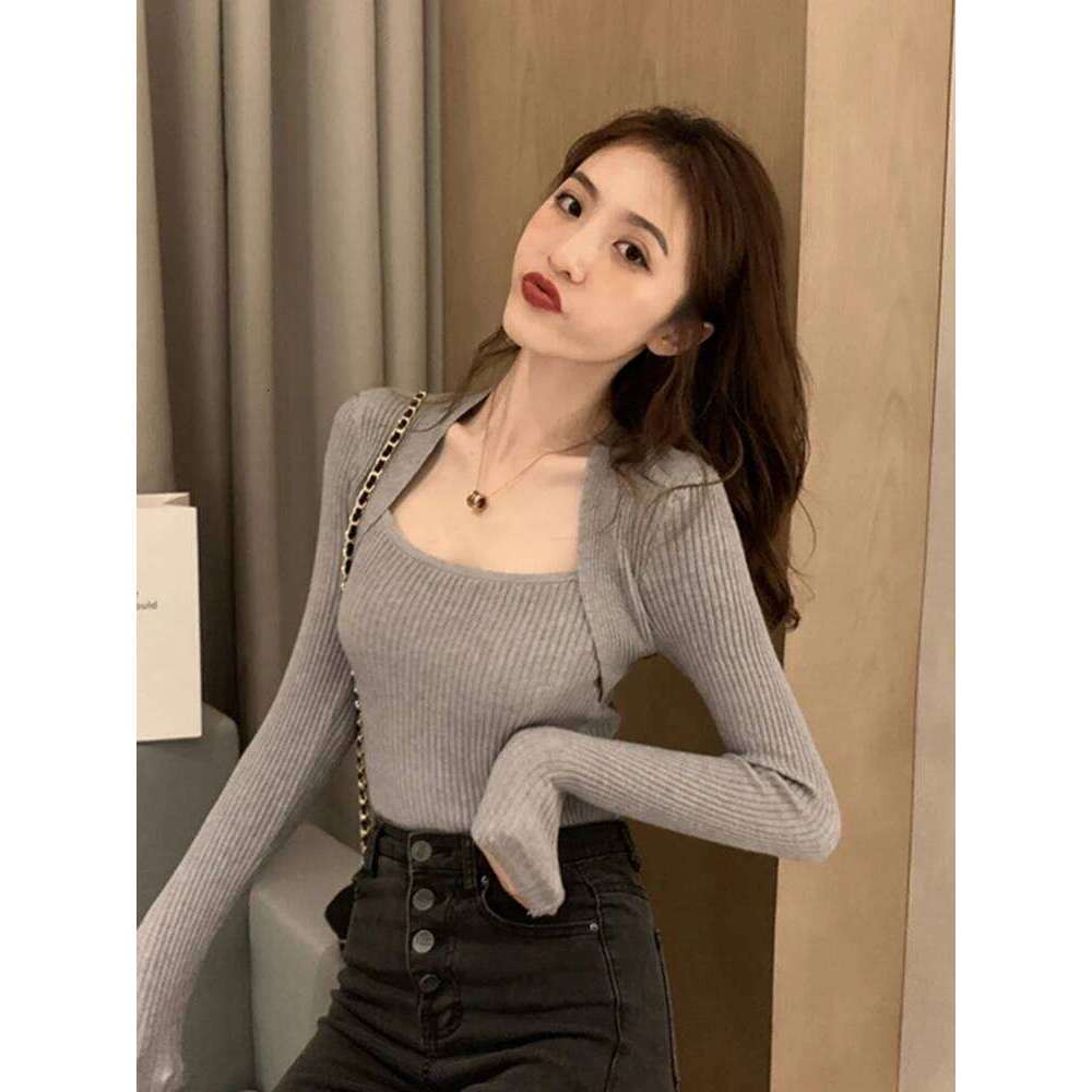 Women's Long Sleeve Pullover Sweater Basic Elastic Knitted Jumper Solid Autumn Winter Fashion Top Female Knittedwear 26L0224