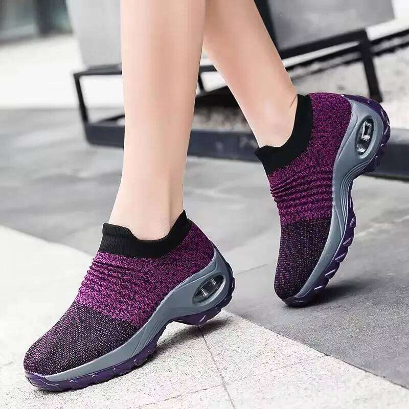 Cool Women's Mesh Slip on Breathable Thick Soled Versatile Flexible Suitable Daily Commuting Outdoor Sports Casual Shoes