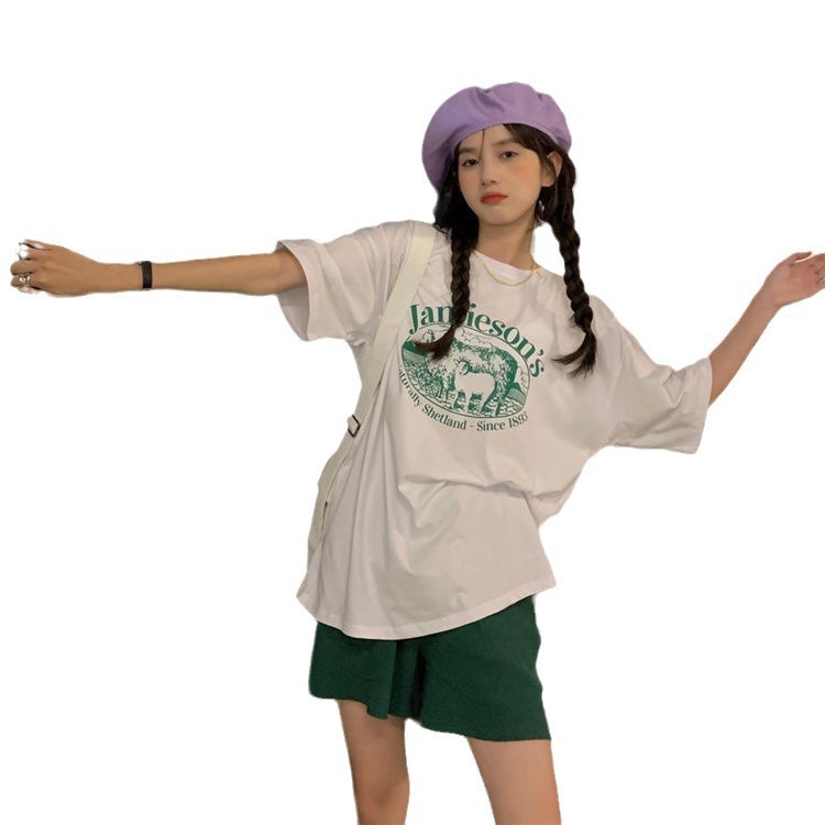 2026 New Summer Women's Short Sleeve T-Shirt, Stylish Salt Style, Korean Loose Fit, Student Fashion, Versatile Half Sleeve Top, Ins Trendy