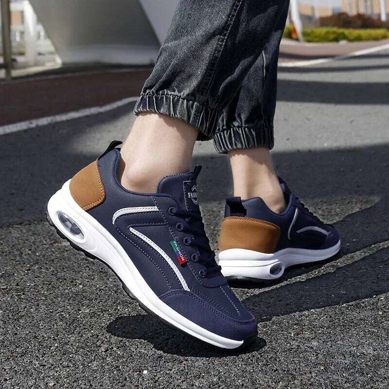 Luxury Sneakers Summer Thick Soled Fast Drying Anti Slip Height Increasing Walking Shoes PU Leather Footwear Tennis for Men