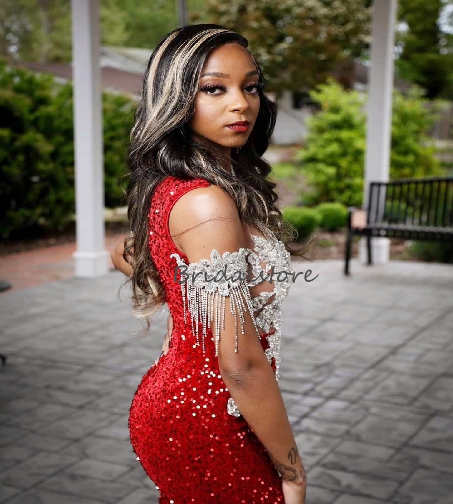 Gorgeous Gold Sequin Embellished Evening Dress 2026 Shiny Black Girls Prom Dress With 3D Flowers Open Back Formal Occasion Party Dress Vestio De Fiest