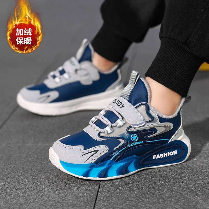 Fashion Luxury Children Boys Winter Warm Plush Kids Casual Sneaker Cotton Tennis Shoes for Boy 4 To 12 Years 26W0224