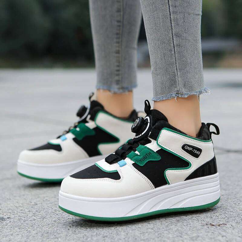 Students children's four wheel light Boys invisible roller large size outdoor sports walking shoes women 26W0224