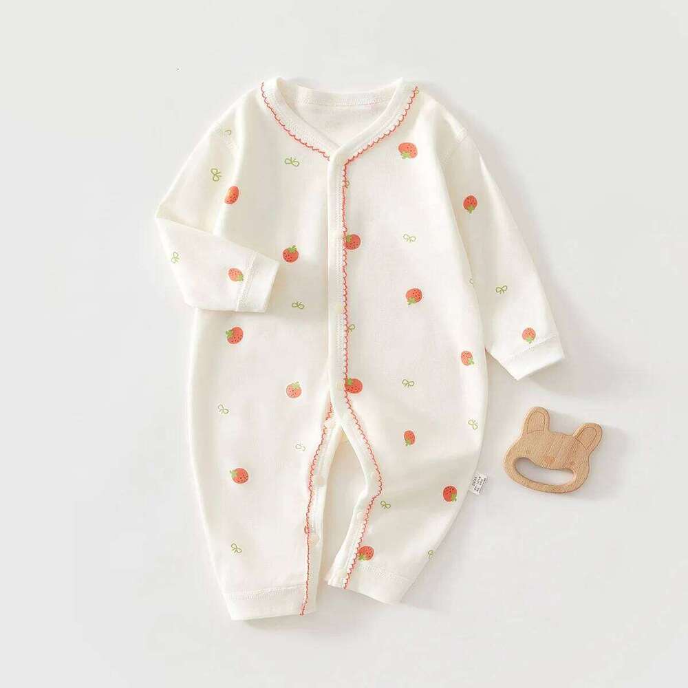 AYNIGIELL Jumpsuit Spring and Autumn Pure Cotton Boneless Hoodie 0-18 Months Newborn Suit Baby Girl Onesie 26H0224