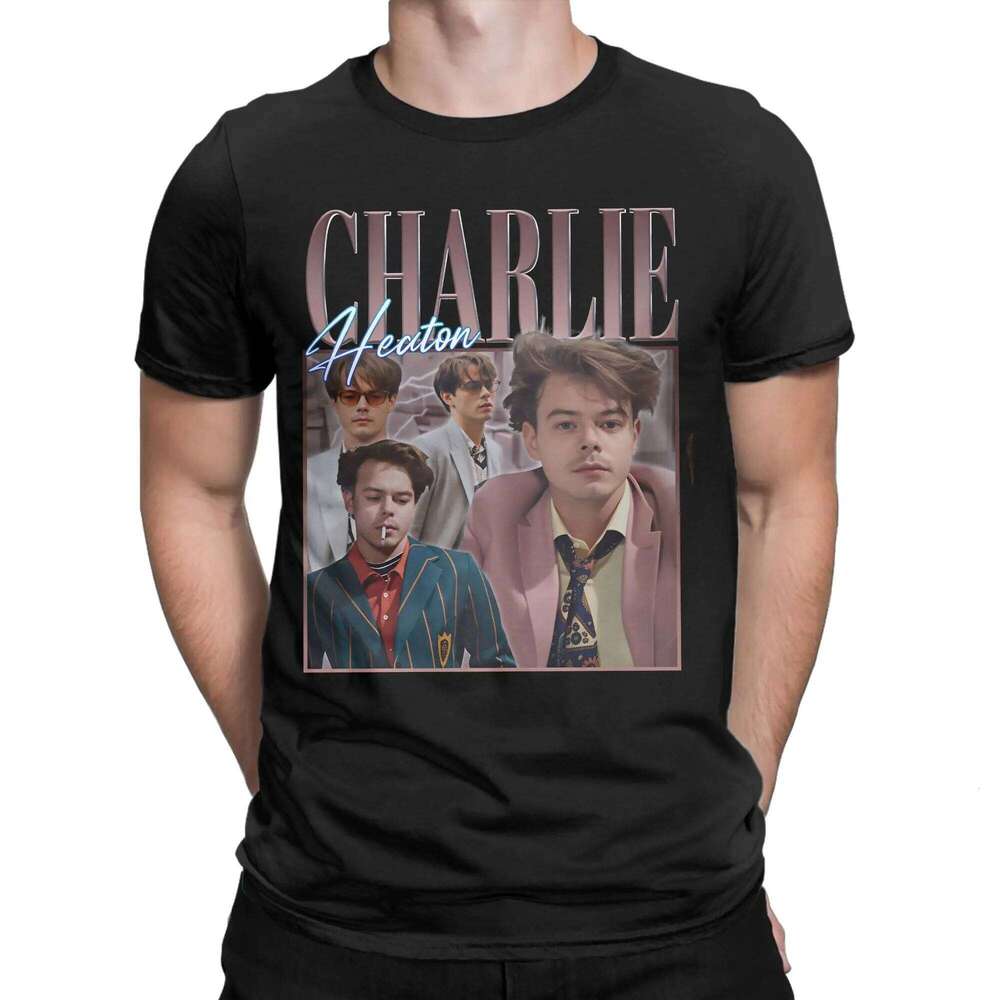 Funny Charlie Heaton T-Shirt for Men Crewneck Pure Cotton T Shirts Short Sleeve Tee Shirt Graphic Printed Clothes H260224