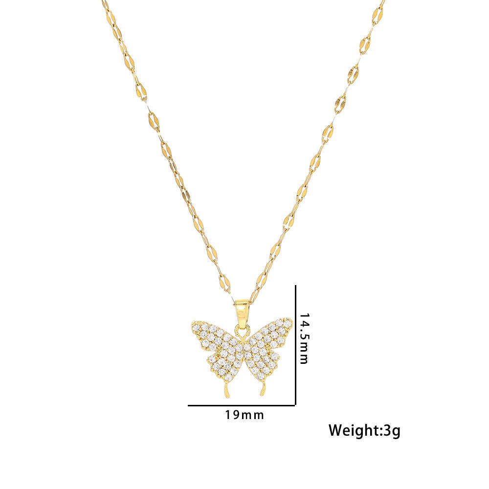 Titanium Steel Bow Necklace Luxury Niche Minimalist Style Collarbone Chain For Women