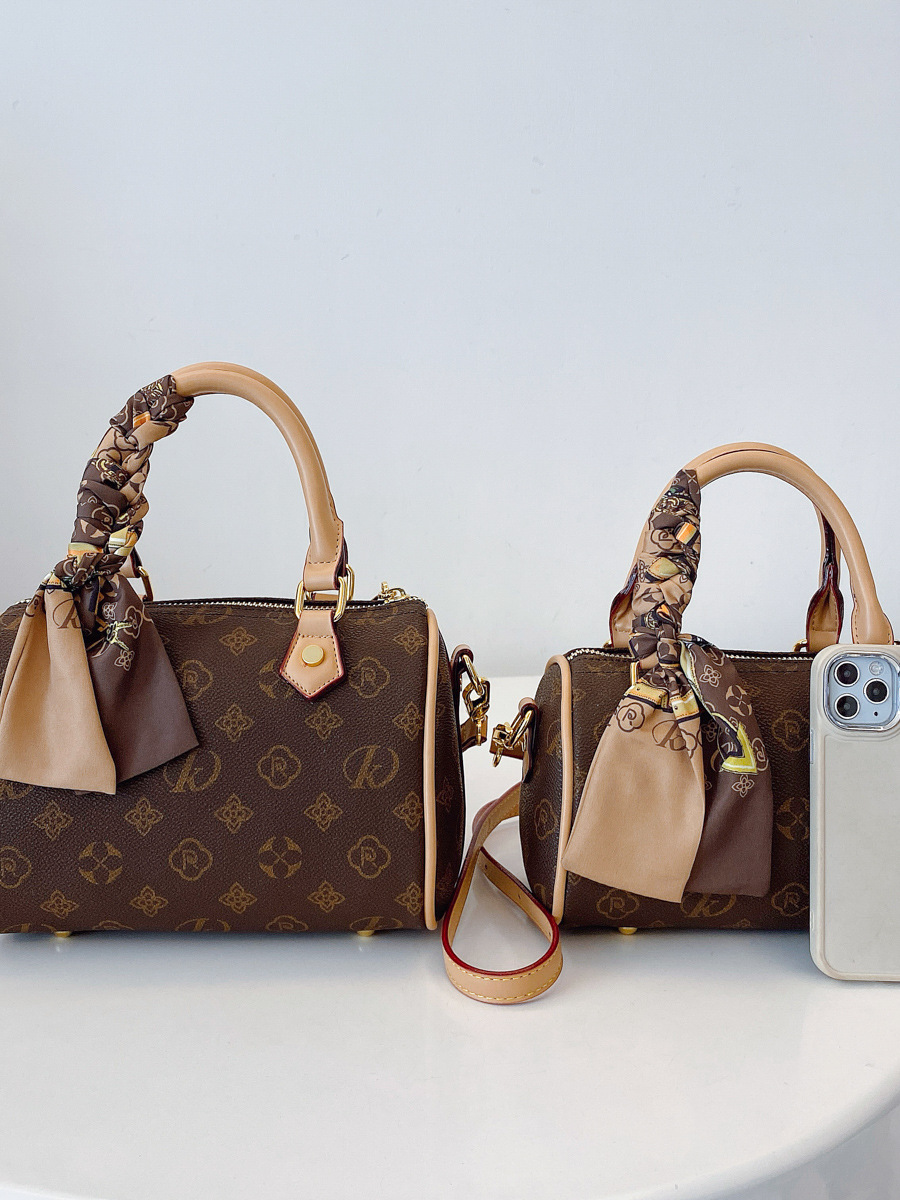 Fashionable Boston Bag, New Women's Stylish Handbag, Printed Versatile Crossbody Pillow Bag, Commuter Large Capacity Shoulder Crossbody Bag, Simp