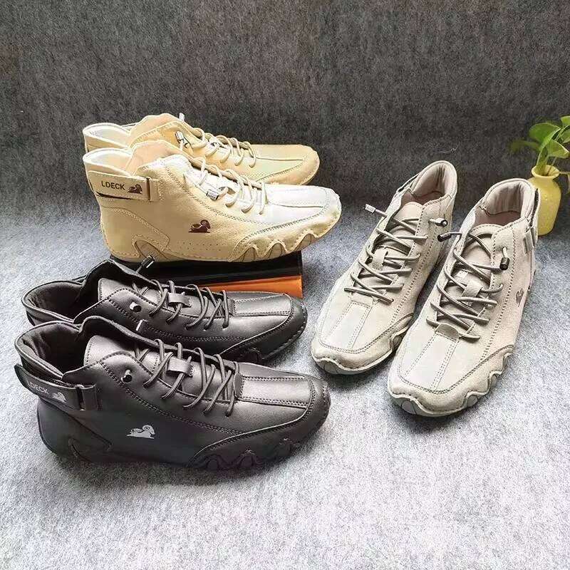 Men Motorcycle Summer Fashionable Retro Street Comfort Soft Soled Casual Shoes Walking Daily Versatile Bare Boots