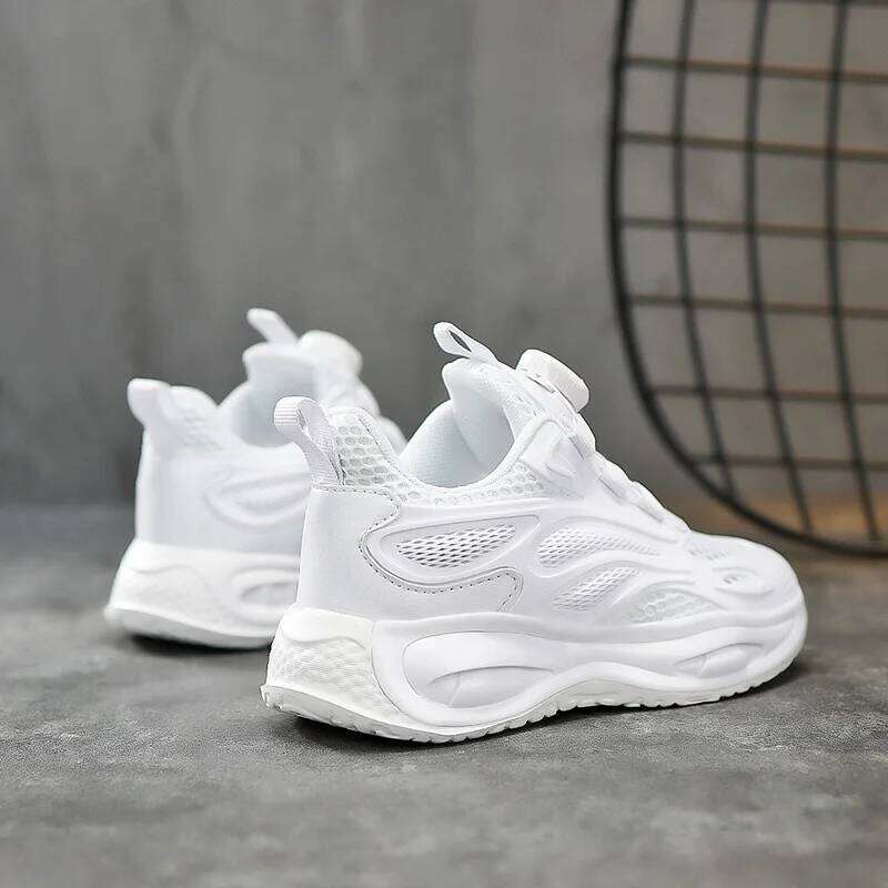Kids Sneakers White Mesh Breathable Summer Comfortable Lightweight Casual Running 2025 Trendy Tennis Shoes for Children 26W0224