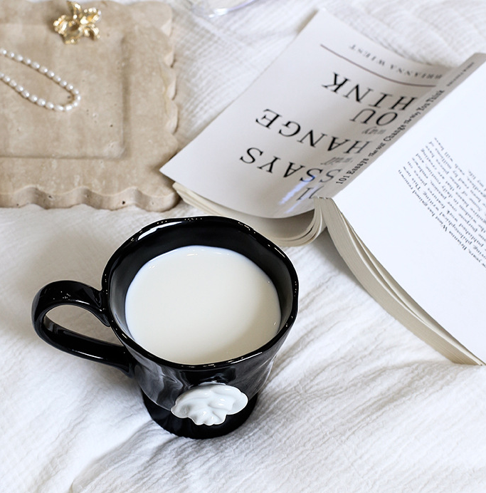 Camellia Ceramic Mugs tableware drinking utensil with lid thermal mug for coffee tea outdoor water bottle thermos home office decor gift