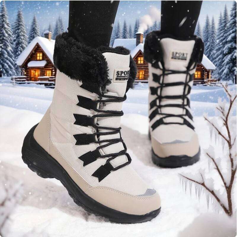 Snow Non-slip Quality Comfortable Keep Warm Platform 2025 Women Wedges Waterproof PlushThigh High Boots