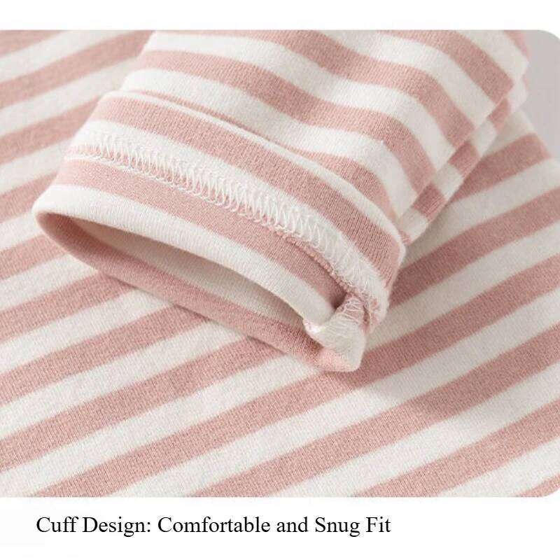 Baby Girl's Autumn Comfort Outfit Cute Bunny Suspender Pants & Striped T-Shirt 2-Piece Set Halloween Long-Sleeve Romper 26H0224