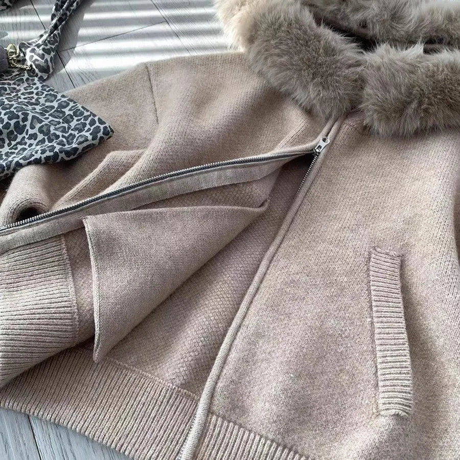 Big Cllar Sweater Cardigan Jacket for Women The Latest Autumn Winter Loose Fit Slimming Knit 260126