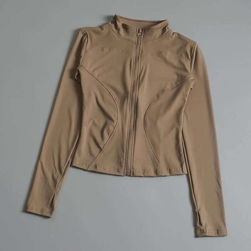 Gym Fitness Zip up Training Running Workout Yoga Cropped Track Sport s for Women 26Y0224