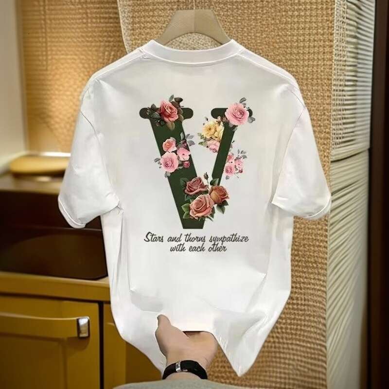 Pure Cotton Casual Short-Sleeve T-Shirt For Male Students, Spring Design, Summer Base Printed Shirt, New Trendy Loose Top