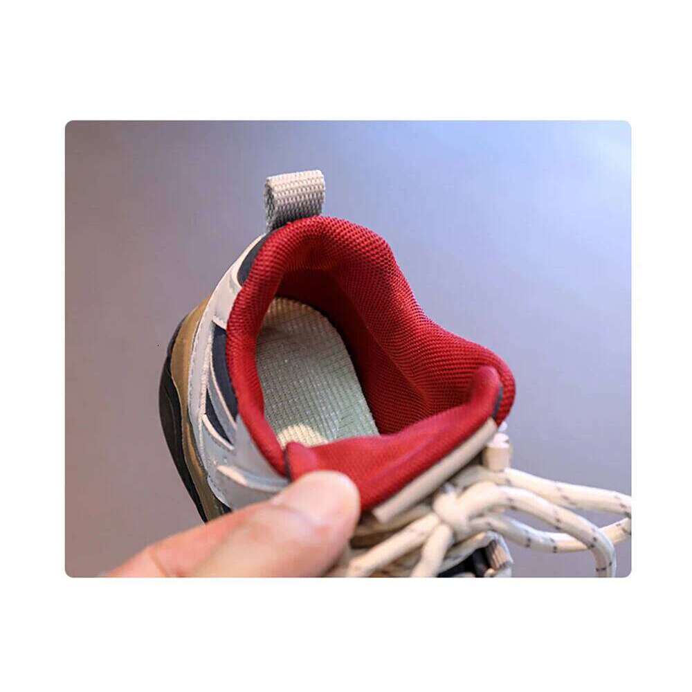 PU Leather Sport For Children Trend Fashion Teenager Kid's Sneakers Anti-slippery Boy's Girl's Running Casual Shoes 26W0224