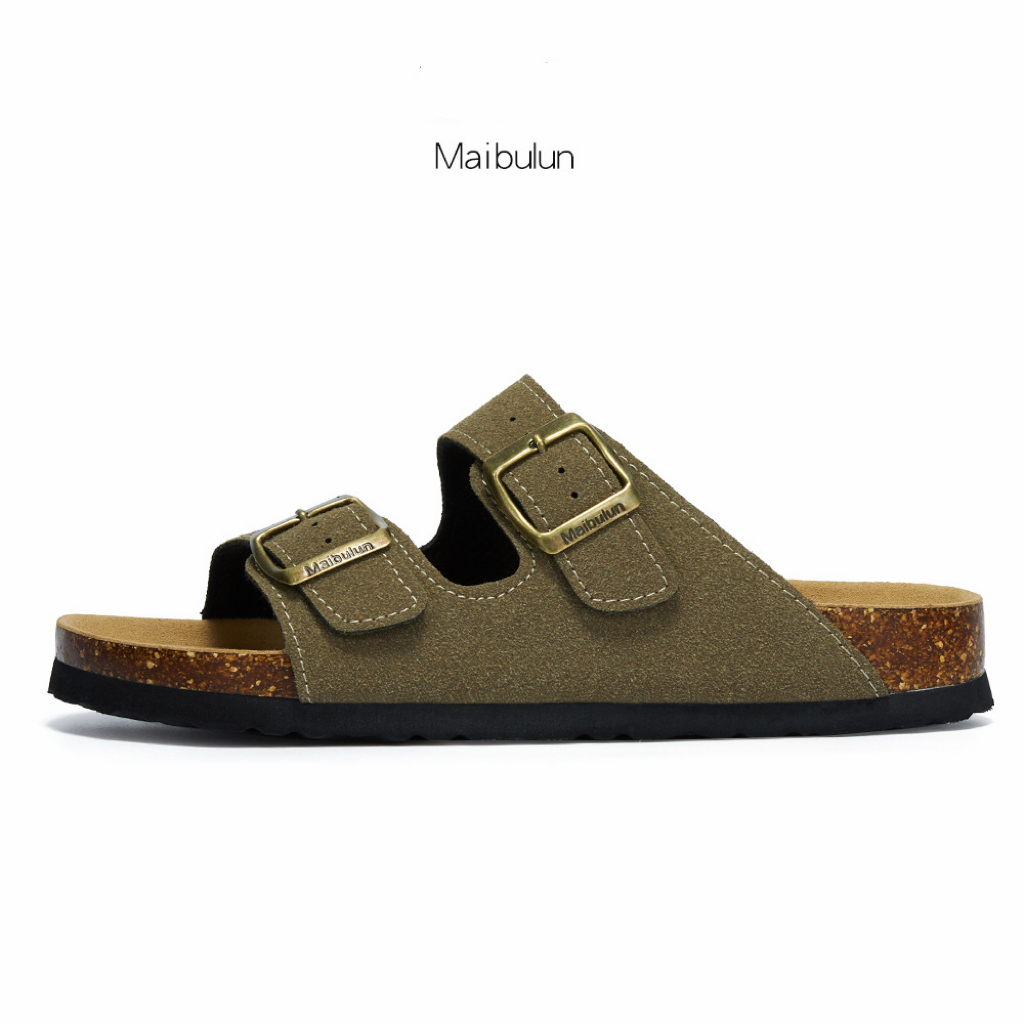 Maibulun Free Shipping 2026 Summer New Design Slip Resistant Cork Slippers Men Women Indoor Outdoor Beach Suede Sandals Multiple Color Options Large S