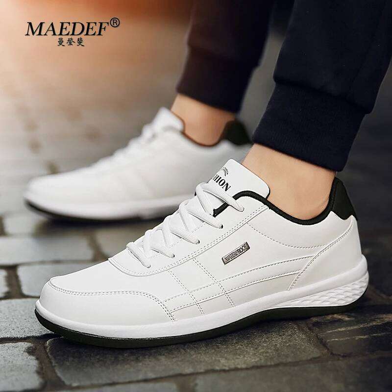 MAEDEF Shoes Men PU Leather Waterproof Casual Comfortable Men's Sneaker Lace Up Footwear Vulcanized Man Shoe Masculino