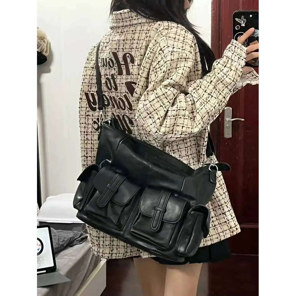 Soft PU leather women shoulder Large capacity black female crossbody Casual Messenger bag for ladies big handbag bolsa Z260224