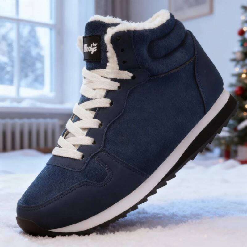 Men's Winter Snow Plush Couple Causal Boots Korean Durable Non Slip Sneakers Comfortable Platform Warm Mens Shoes