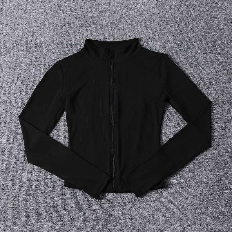 New Fashion Slim Fit Women Yoga Long Sleeve Gym Breathable Workout Top Quick Dry Sports Coat Full Zip 26Y0224