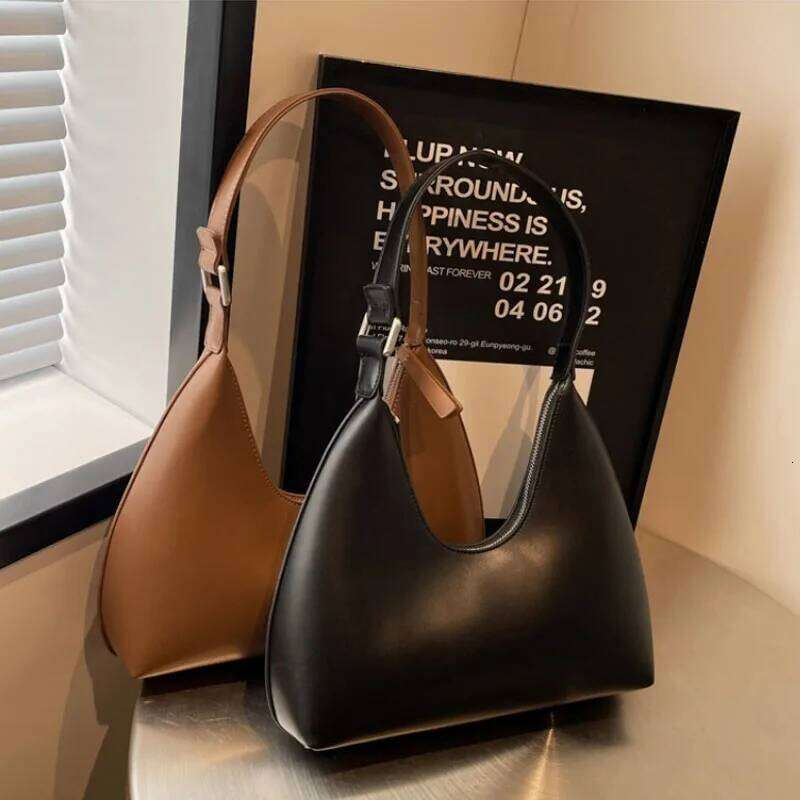 Fashion Underarm Shoulder Bags For Women PU Leather Pure Color Armpit Bag 2024 New Luxury Purses And Handbag Z260224