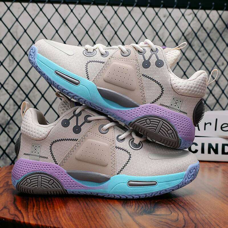 Teen High Top Comfort Breathe Anti Slip Rubber Sports Shoes Soft Soled Training Basketball Boots for Kids 26W0224