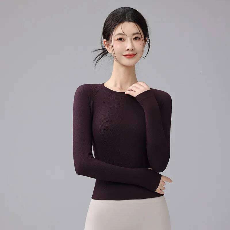 Women's Long Sleeve Yoga Shirts Running T-Shirt Workout Shirt Fitness T-shirt Gym Sports Top Training Pilates Wearing 26Y0224