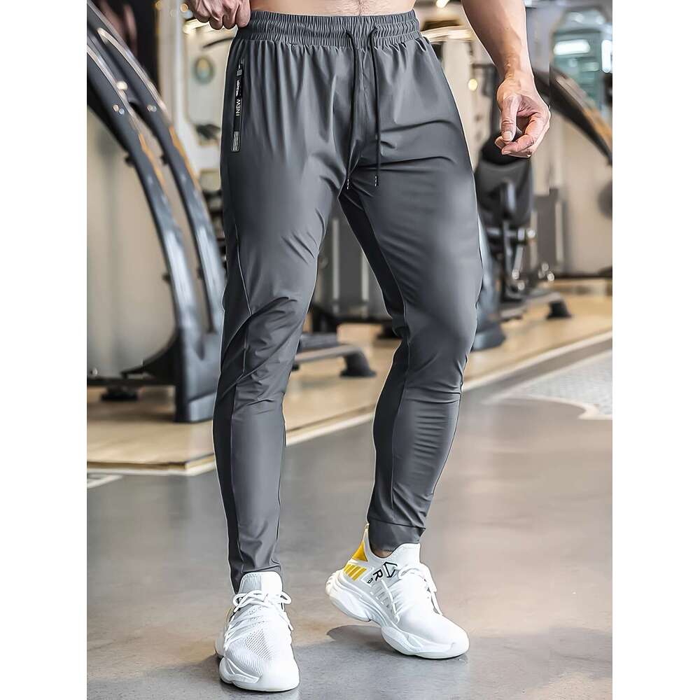 Free shipping floral zipper summer ice silk long unisex jogger sports pants high elasticity quick-dry casual