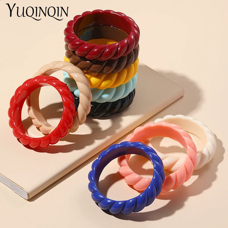 Trendy Fashion Resin Cuff Screw Bracelets Bangles for Women Vintage Charm Geometric Blue Bracelet Girls Jewelry Female 260120