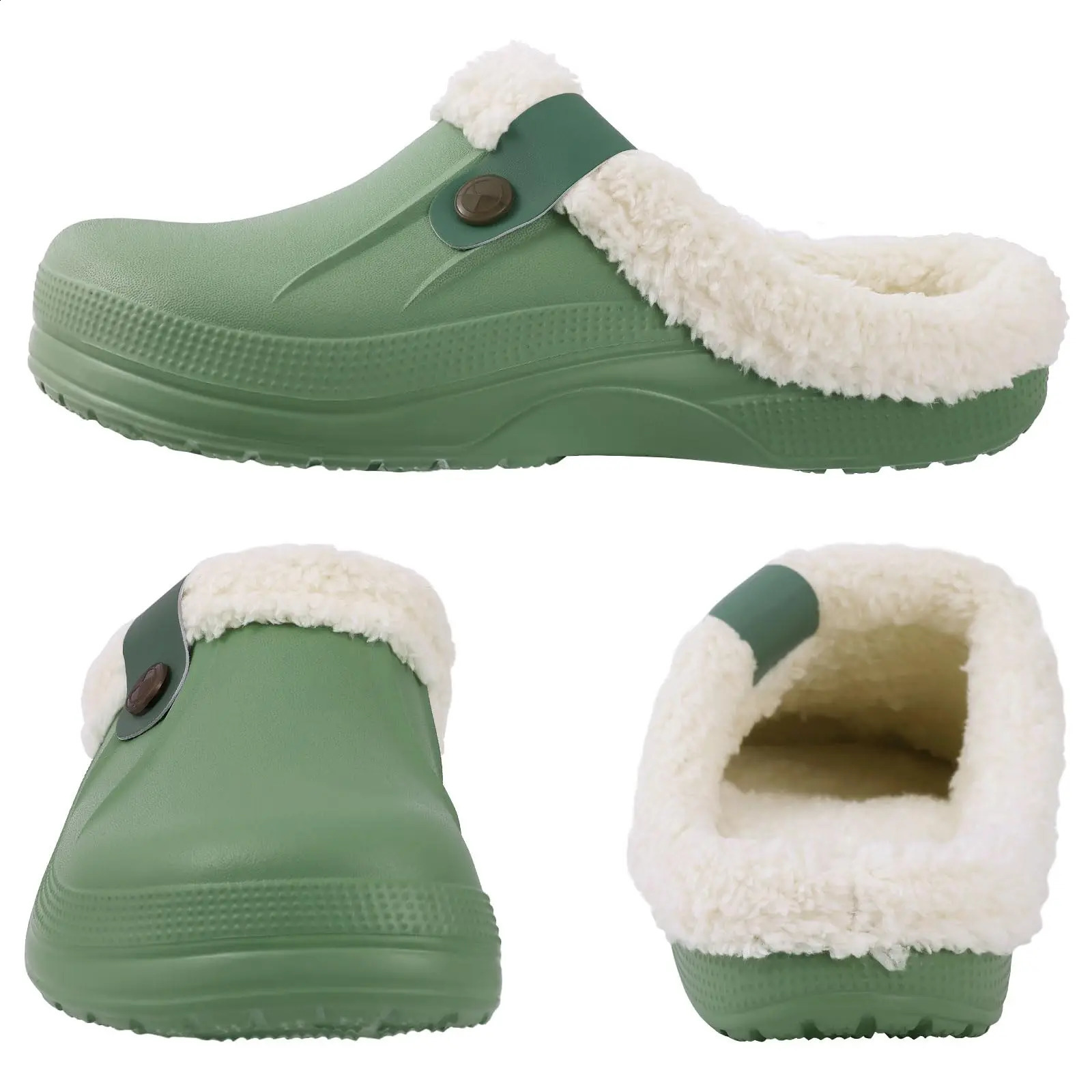 Kidmi Fur Lined Clogs Slippers For Women Classic Winter Waterproof House With Padded Shoes EVA Garden 260202