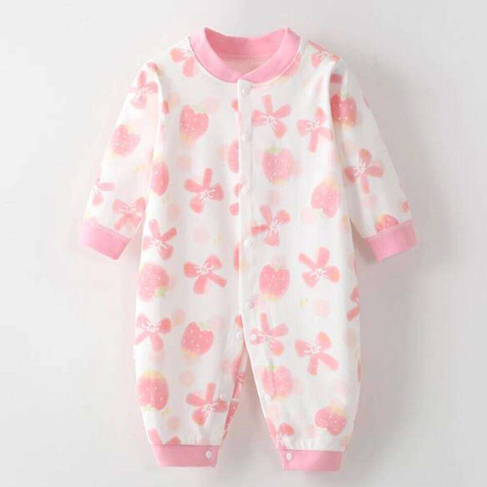 Long Sleeve Rompers For Girls Cotton Spring Autumn Baby Boy Valentines Clothes Floral Cute Pattern Infant Jumpsuit 26H0224