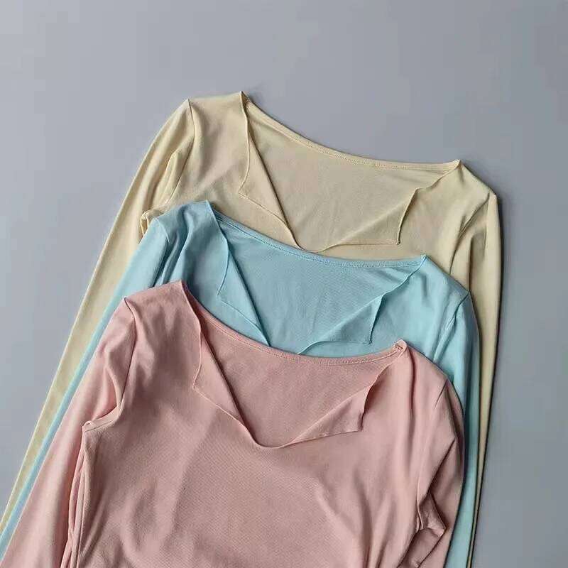 Women's Slim Fit V-Neck Long Sleeve Yoga Sports T-Shirt High-End Fitness Top for Autumn Winter Exercise Running Gym 26Y0224