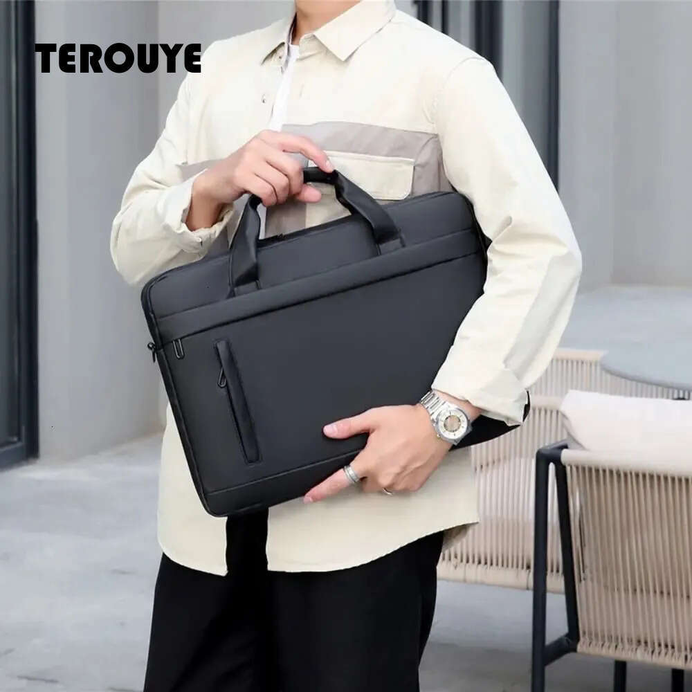 Men Briefcase Simple Business Shoulder Bag Messenger Bags Waterproof Office Handbag 15 Inch Laptop Bag TEROUYE