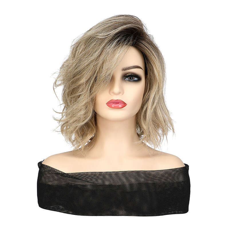 New Full-Head For Women, Gradient Color Short Curly Hair, European And American Cross-Border Full Wig Hair Wings SHXI